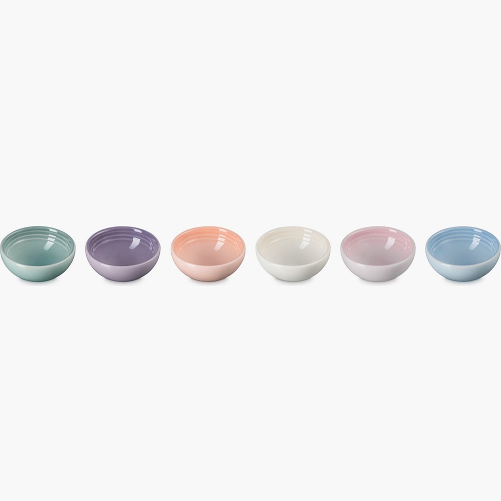 LE CREUSET VANCOUVER PASTEL  STONEWARE 2oz PINCH BOWL SET OF 6 *NIB* - Picture 3 of 5